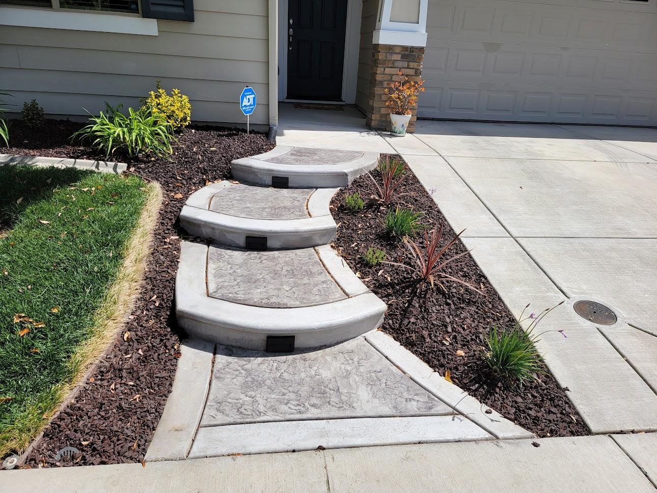 Concrete walkways and sidewalks